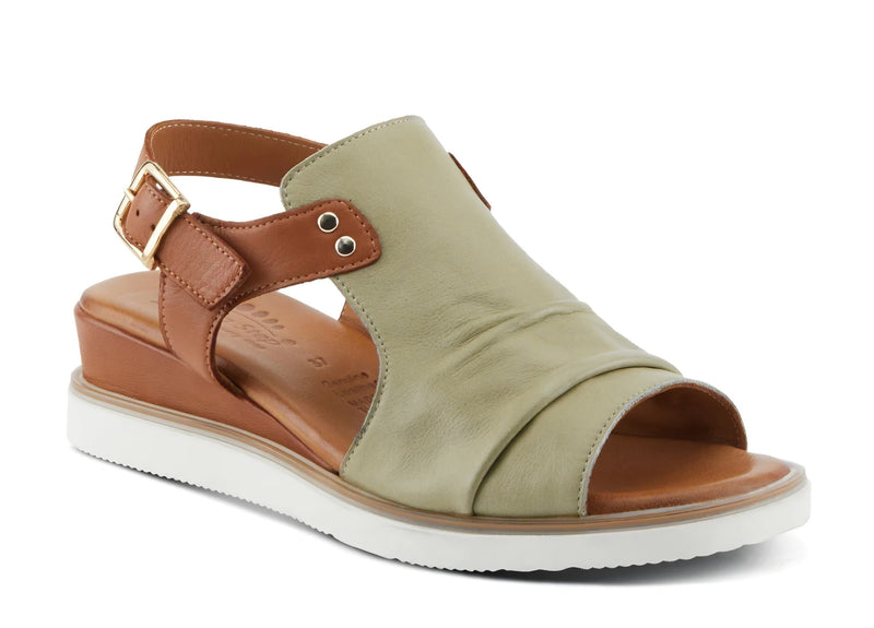 L'Artiste Cordea Boot in Camel color, lace & zip up with flower detail