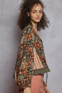 Flowing Bohemian Top with Adjustable Tie Front
