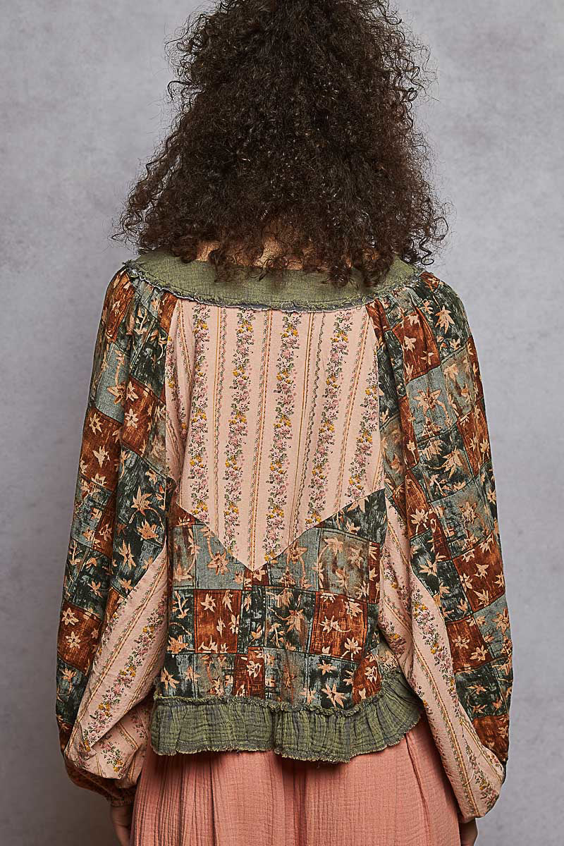 Flowing Bohemian Top with Adjustable Tie Front