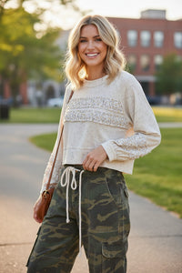 Oatmeal Ruffle Shirt