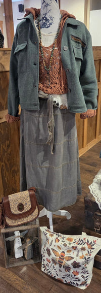 Belted Grey Skirt