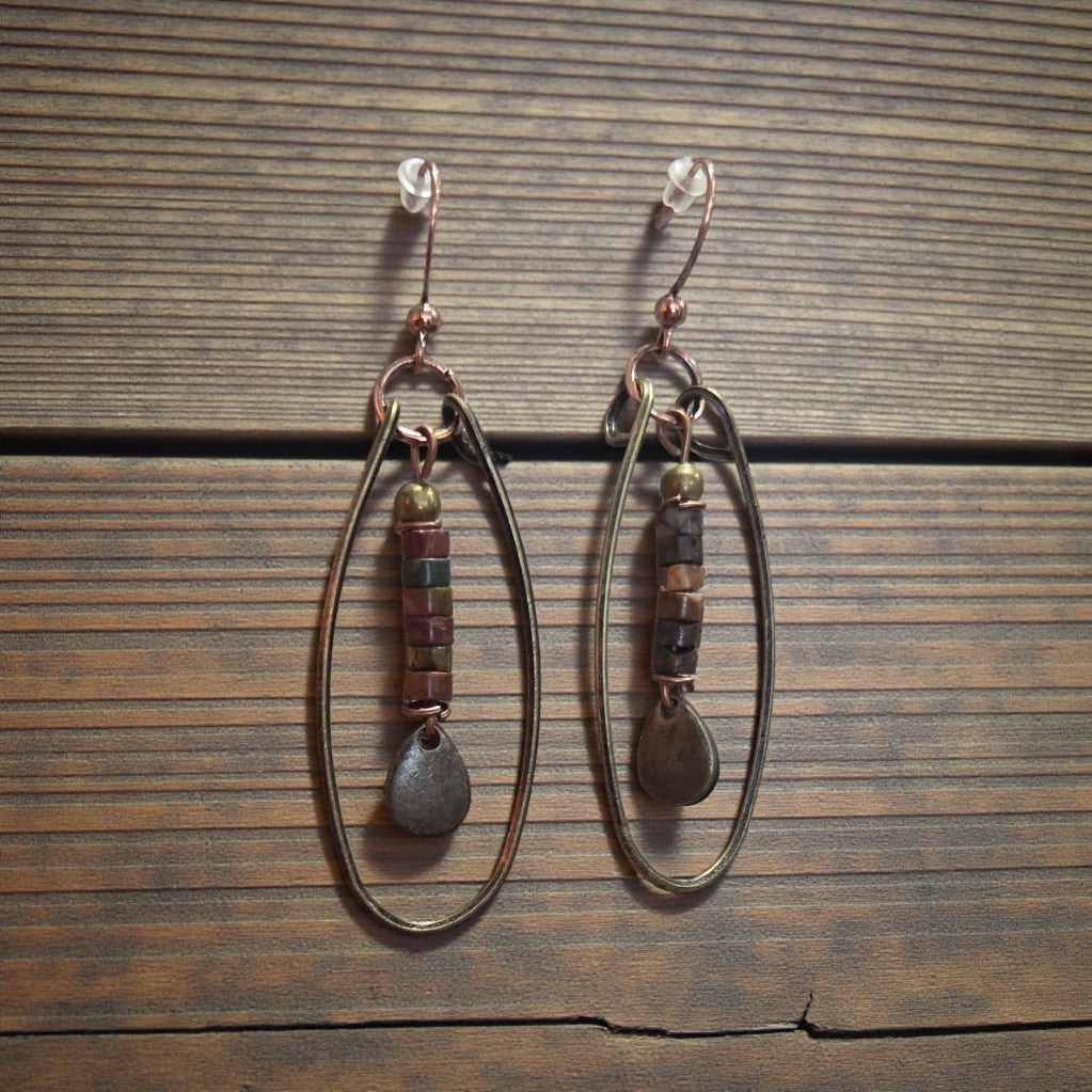 Gemstone Hoop Earrings