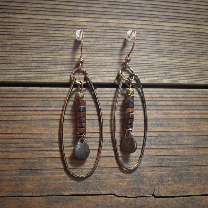 Gemstone Hoop Earrings