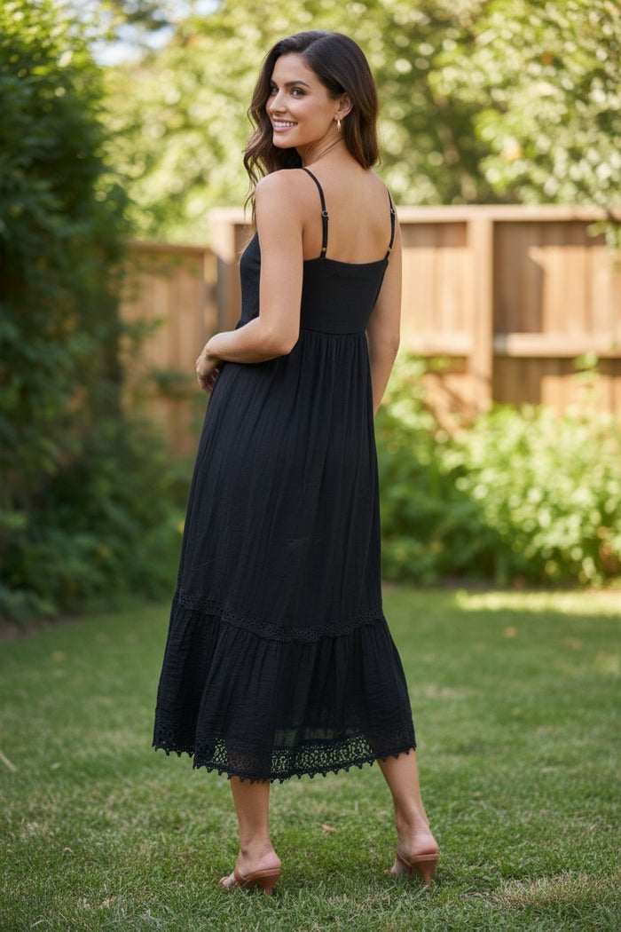Lace Trim Maxi Dress