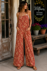 Rust & Roses Jumpsuit 🌹🤎
