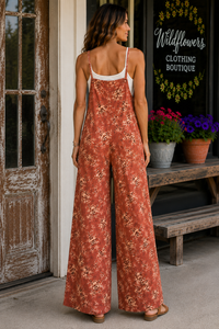 Rust & Roses Jumpsuit 🌹🤎