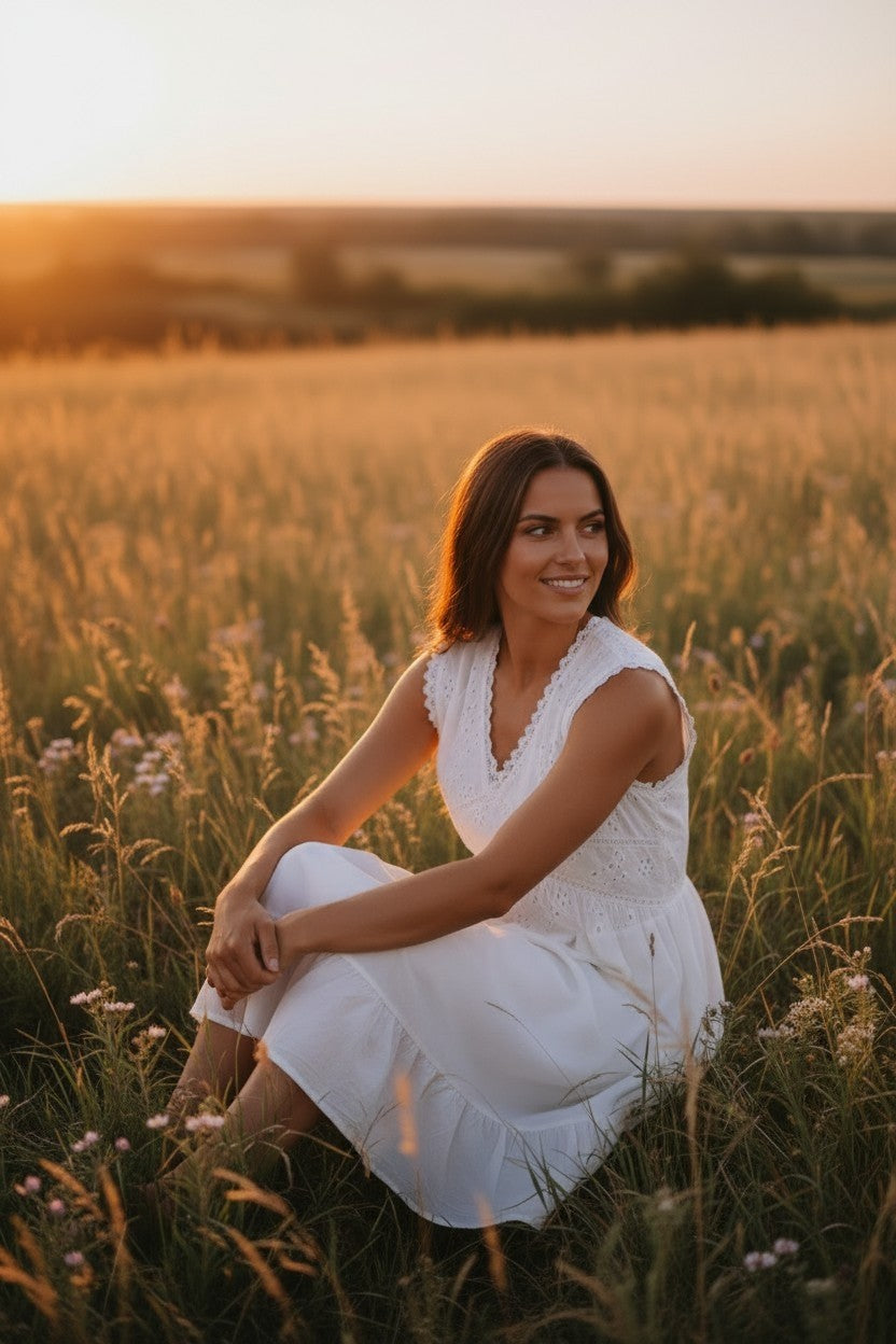 White Eyelet Summer Dress