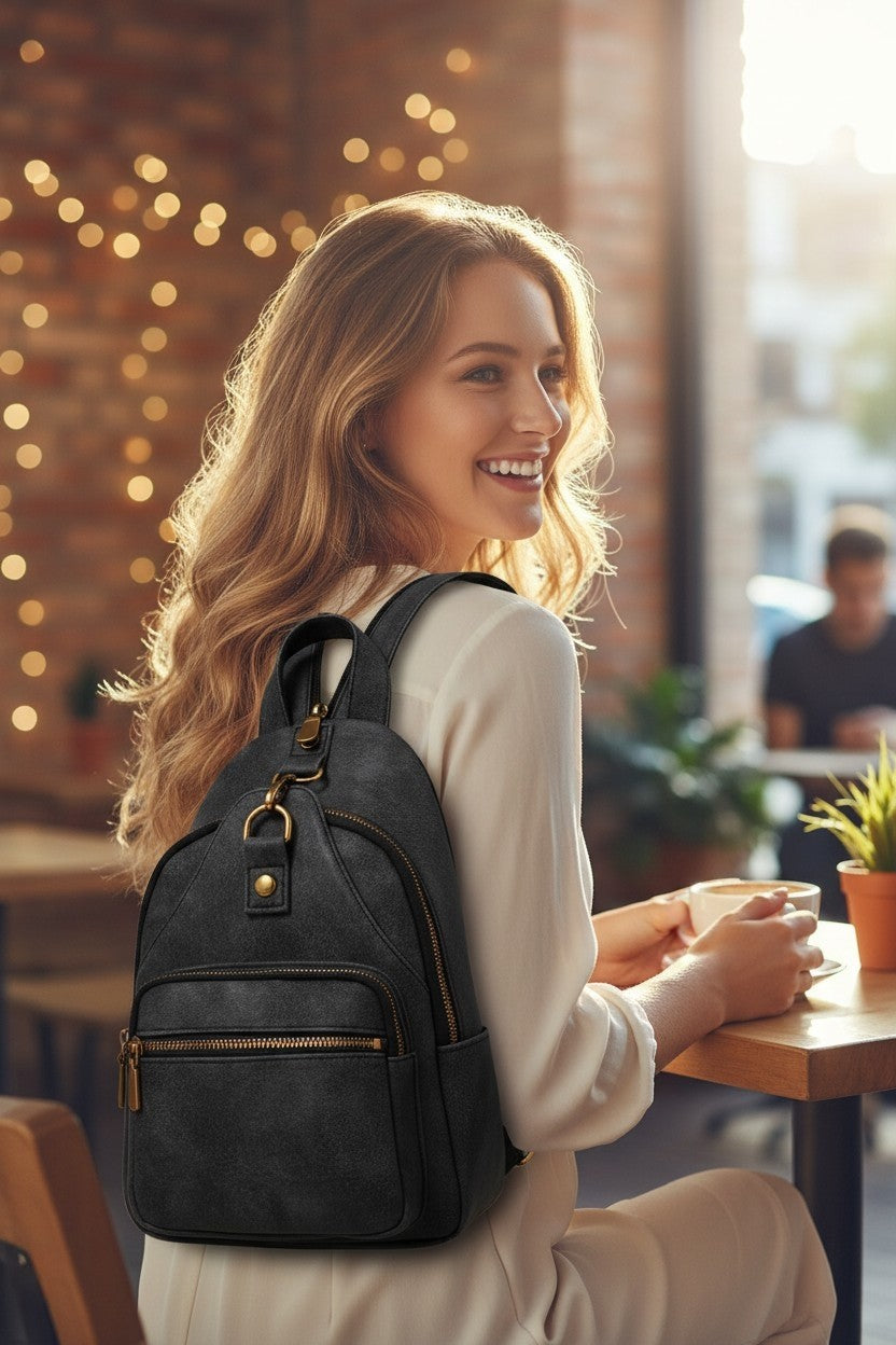 Vintage Black Shoulder Bag & Backpack