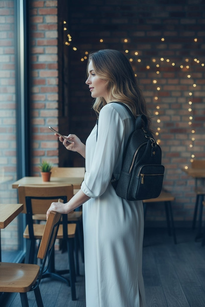 Vintage Black Shoulder Bag & Backpack