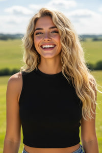 Sleeveless Halter Neck Crop Top