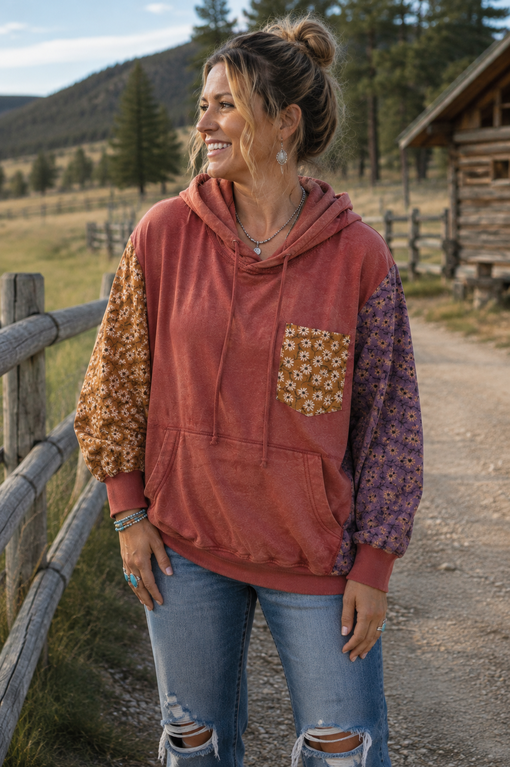 The Ramblin' Rose Patchwork Hoodie 🌹