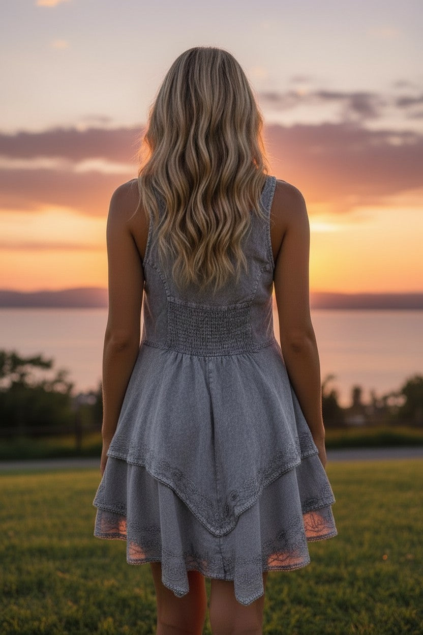 Elegant Boho Layered Dress