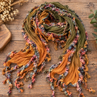 Monkey Mango handmade boho scarf in Autumn Grove