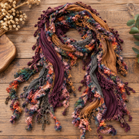 Monkey Mango handmade boho scarf in Blackberry Harvest