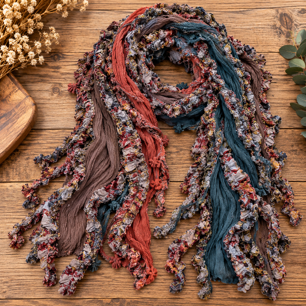Monkey Mango handmade boho scarf in Canyon Bloom