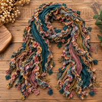 Monkey Mango handmade boho scarf in Enchanted Forest