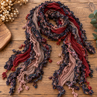 Monkey Mango handmade boho scarf in Rust & Roses