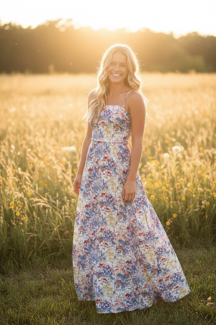 Lace-Up Backless Maxi Dress