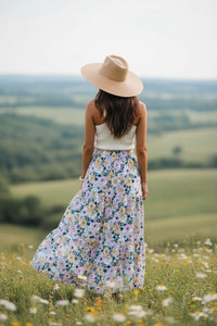 Retro Flower Patterned Skirt