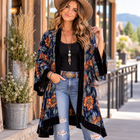 Midnight Garden Velvet Kimono