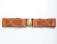 Oval Buckle Braided Elastic Belt