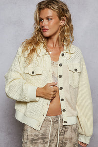 Vintage Washed Crochet Patch Twill Jacket