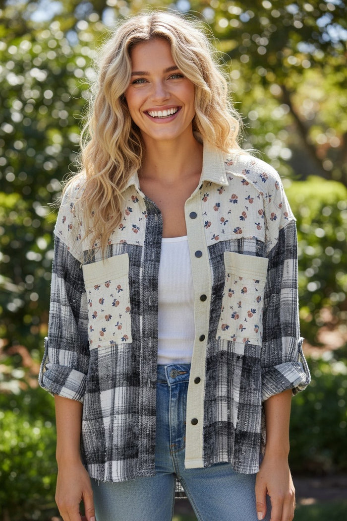 Vintage Patchwork Oversized Plaid