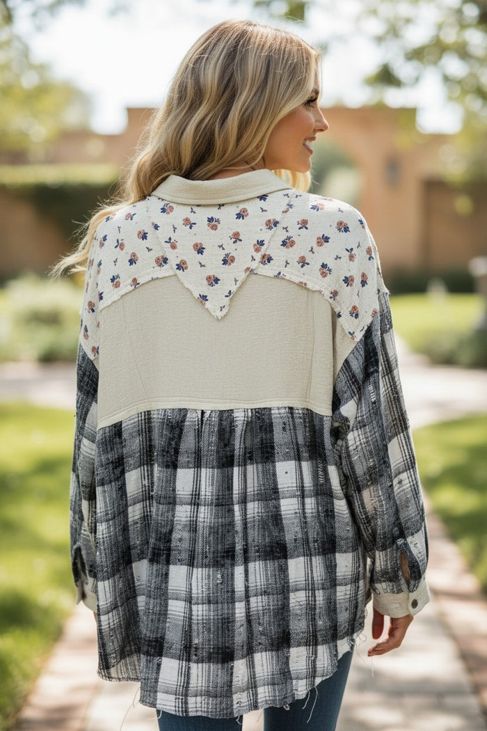 Vintage Patchwork Oversized Plaid