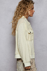 Vintage Washed Crochet Patch Twill Jacket