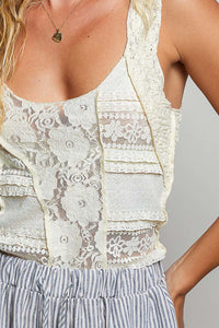 Lace Patterned Tank Top