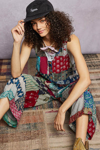 Sleeveless Patchwork Jumpsuit