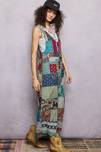 Sleeveless Patchwork Jumpsuit