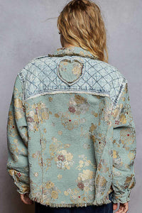 Vintage Washed Woven Denim Patch Jacket