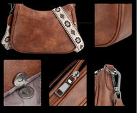 Crossbody Purse with Patterned Strap