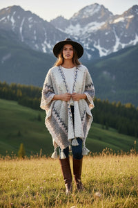 Knitted Chevron Pattern Spring Shawl