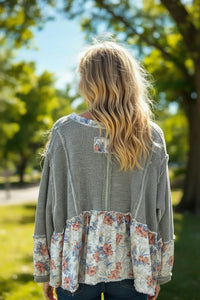 Green & Floral Top
