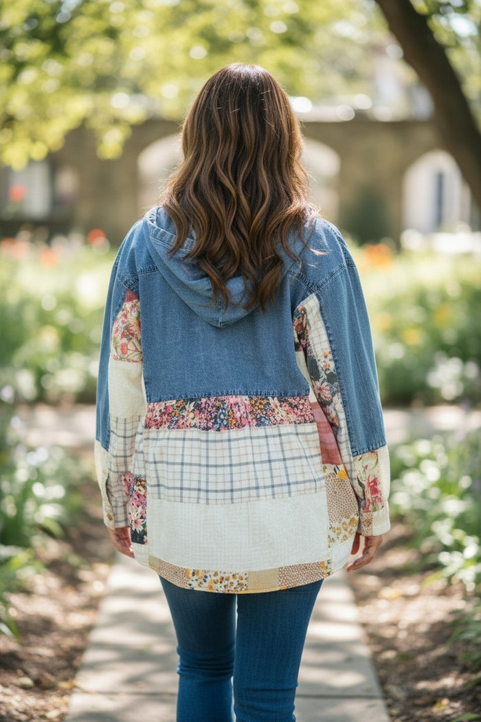 Boho Hooded Patchwork Top