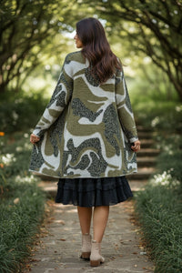 Eyelash Camo Cardigan