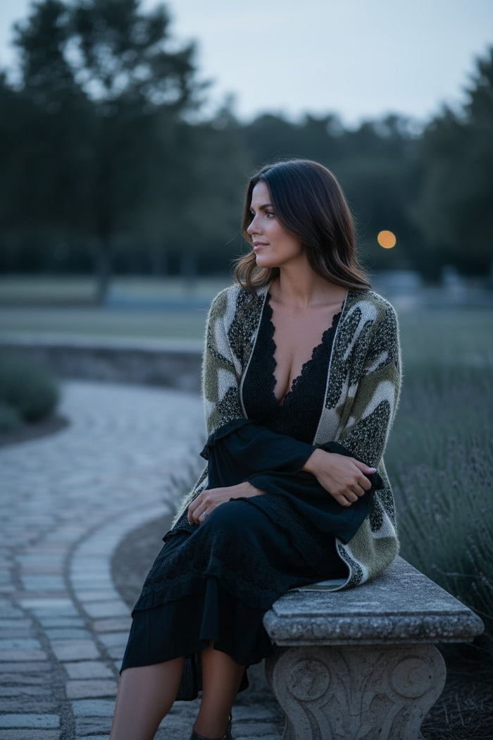 Eyelash Camo Cardigan