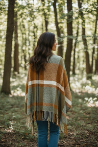 Cozy Waffle Plaid Ruana Wrap