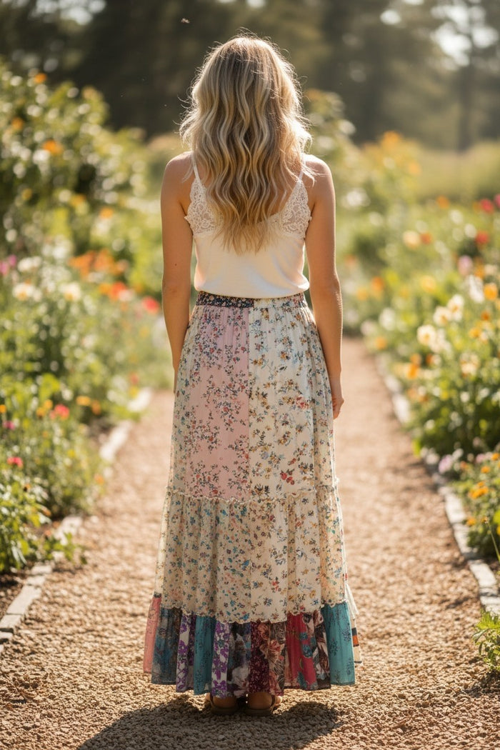 Boho Asymmetrical Midi Skirt