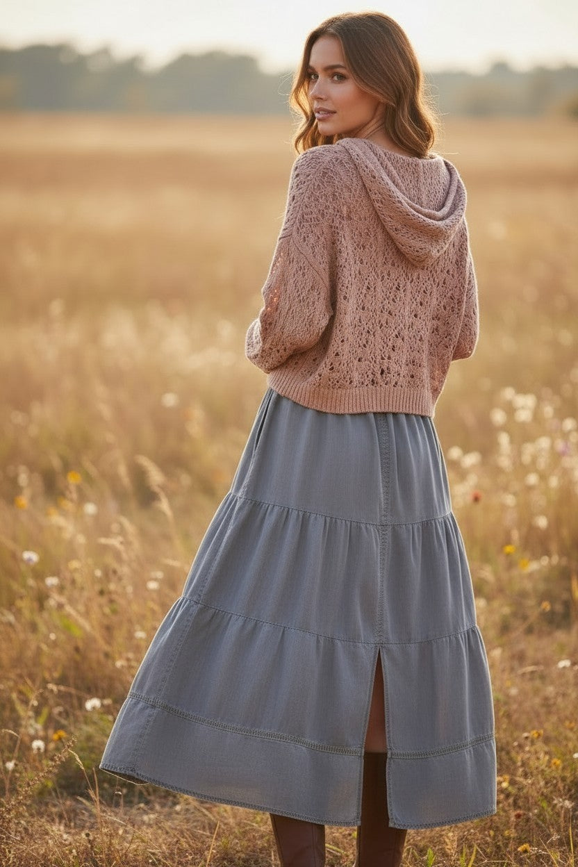Belted Grey Skirt
