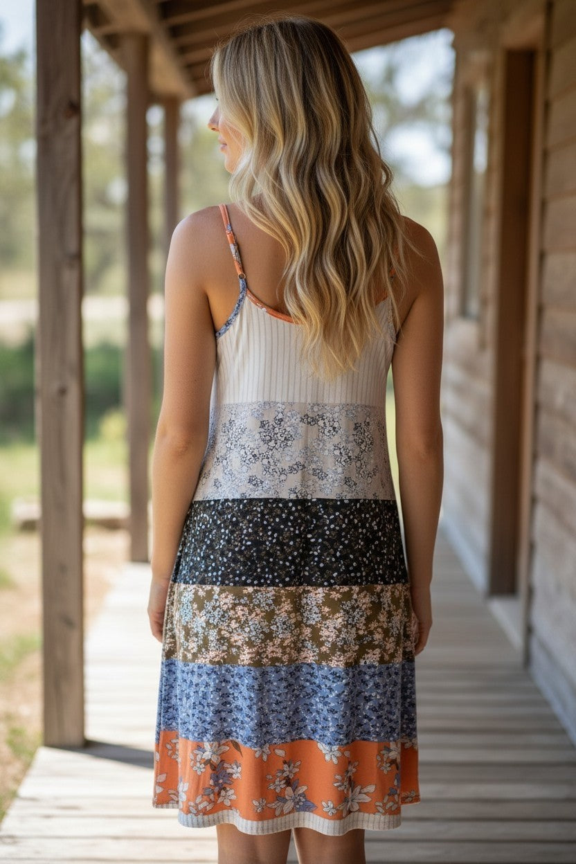 Vibrant Color Patterned Dress