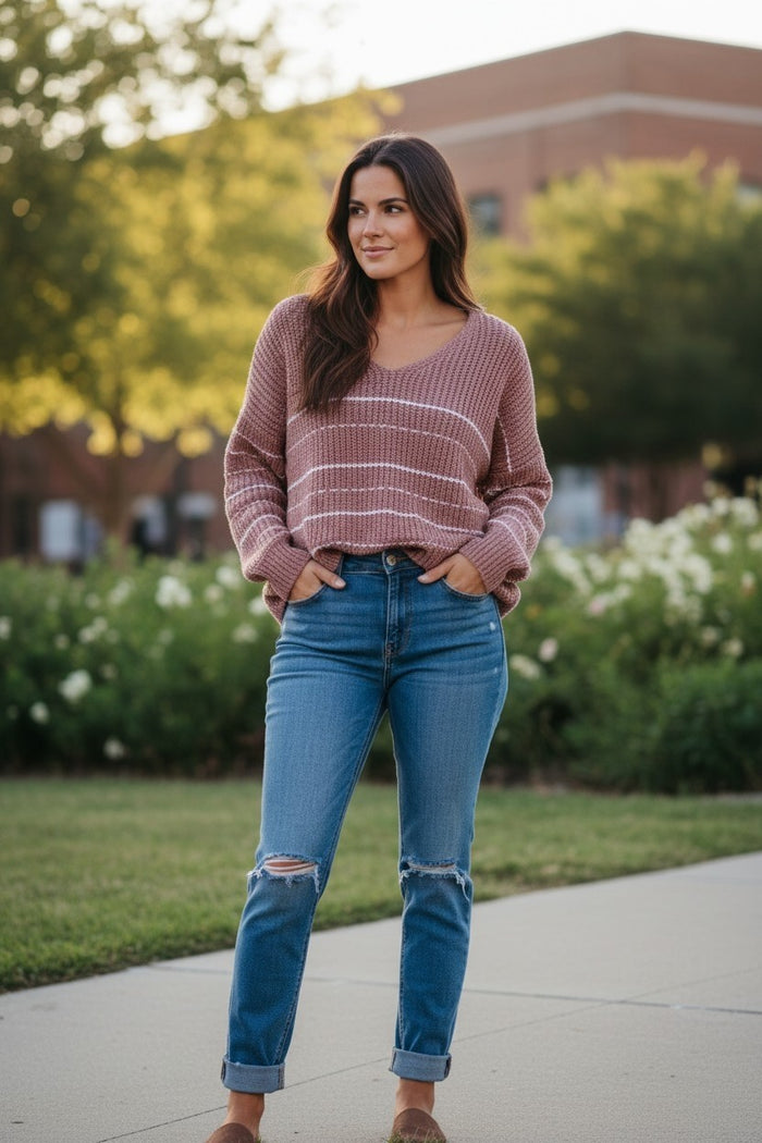 Cozy Blush Knit Sweater