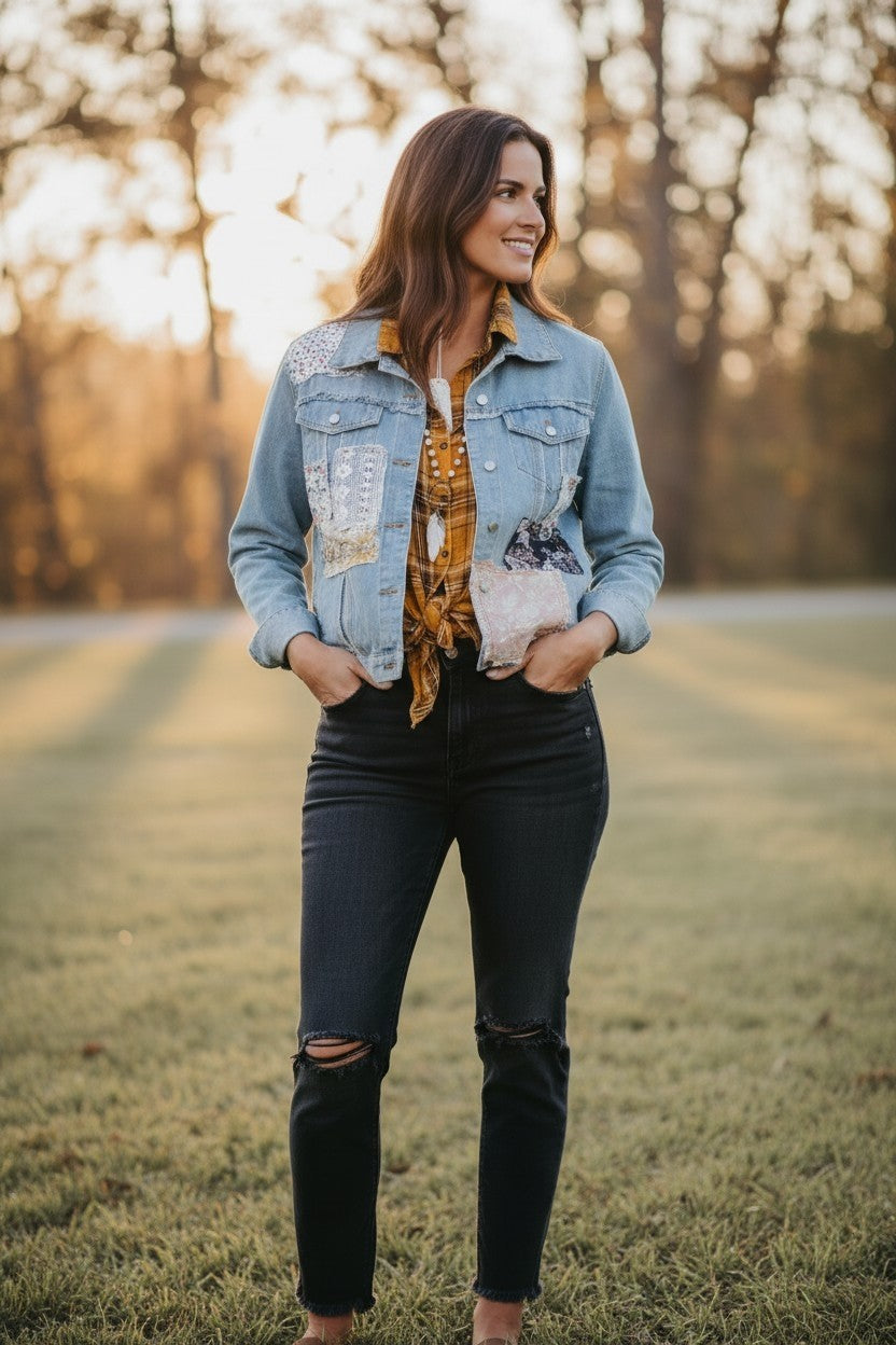 Pumpkin Plaid Button-Up Shirt