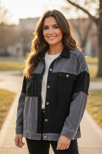 Corduroy & Black Jean Jacket