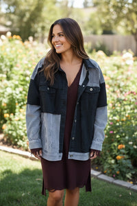 Corduroy & Black Jean Jacket