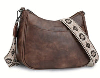 Crossbody Purse with Patterned Strap