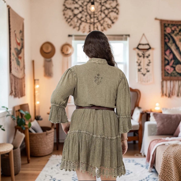 Vintage Stone-Washed Baby Doll Dress