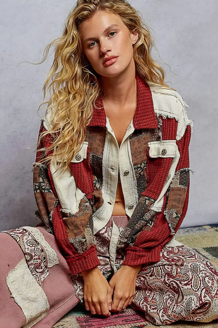 Balloon Sleeve Cropped Knit Jacket